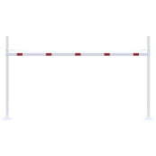 Height restriction barrier | with 2 square posts | cross tube length: 5000 mm | to be fixed by plugs | without barrier of aluminium tube